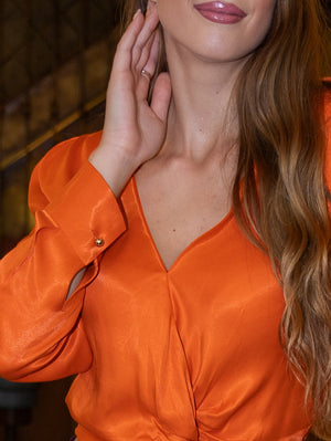 Debora Silk Orange Blouse