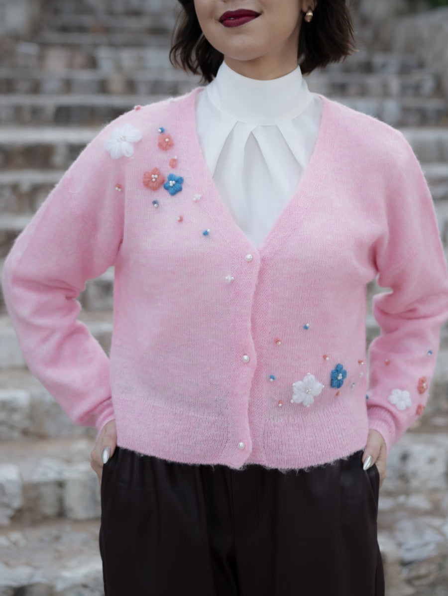 Light Pink Wool Cardigan