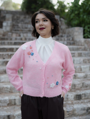 Light Pink Wool Cardigan