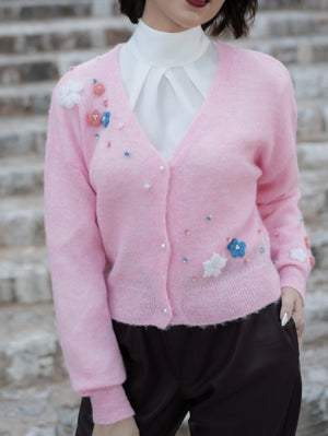 Light Pink Wool Cardigan