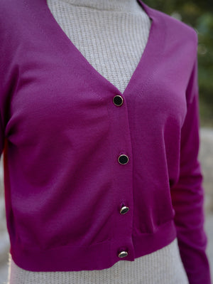 Fuchsia Knitted Cardigan