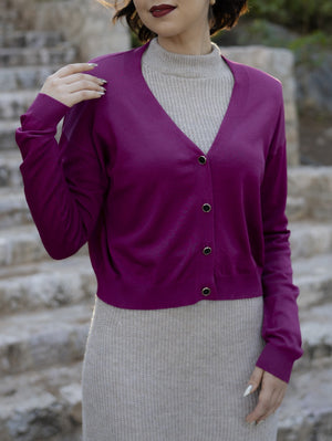 Fuchsia Knitted Cardigan