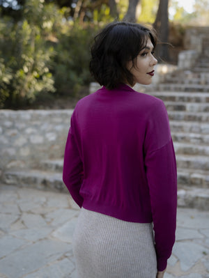 Fuchsia Knitted Cardigan