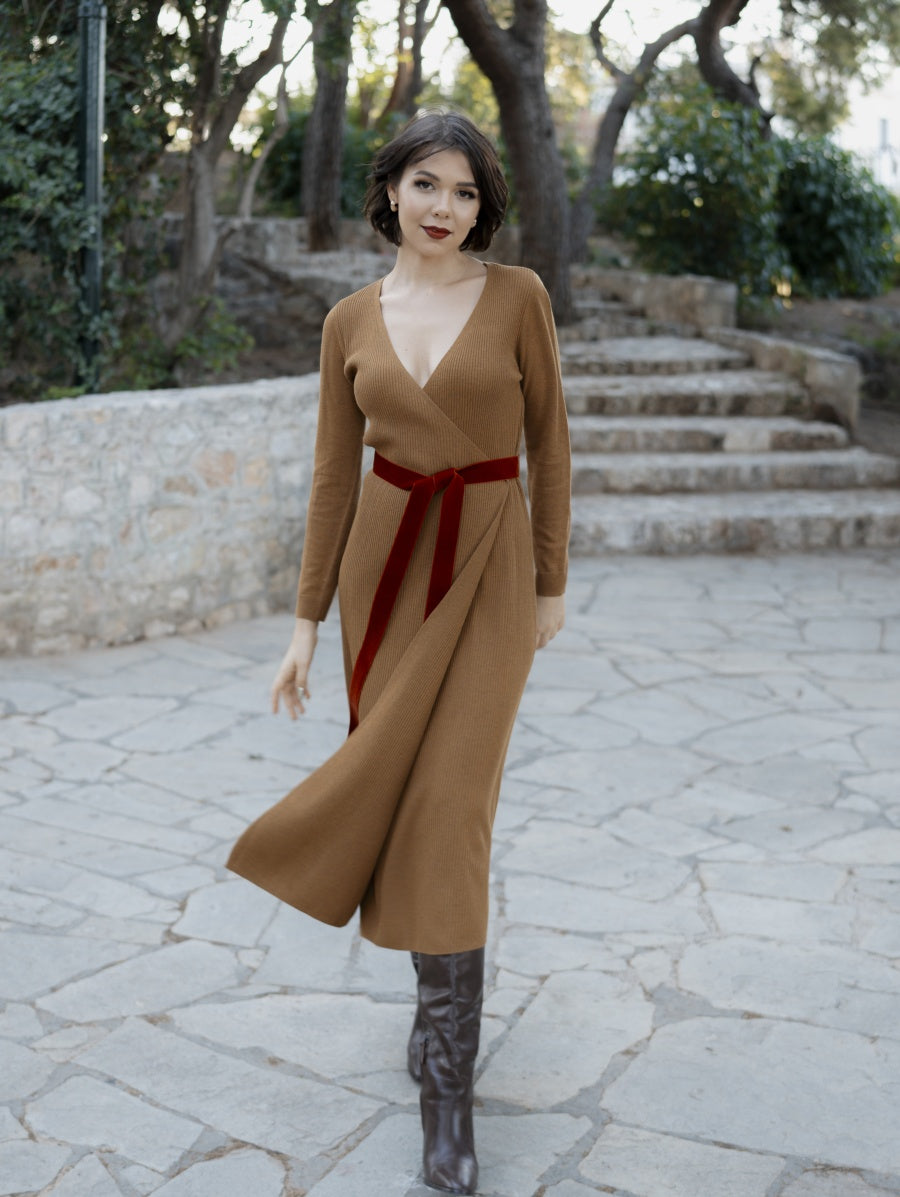 Ochra Knitted Wrap Dress